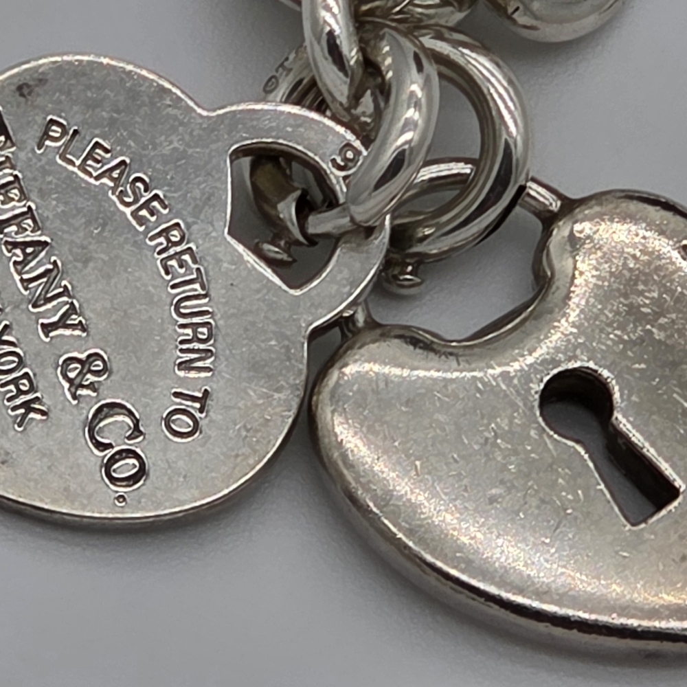 Tiffany & Co. Silver Heart Tag Necklace With Extra Charm 20in - Picture 3 of 8